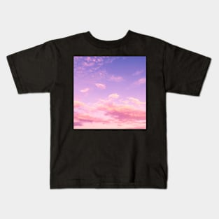 Pink Vibrant Clouds at Sunset Kids T-Shirt